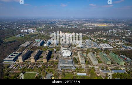 Ruhr University Bochum da sud, 10.04.2019, vista aerea, Germania, Nord Reno-Westfalia, Ruhr Area, Bochum Foto Stock