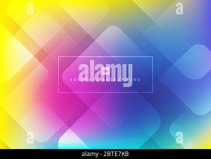 Forma quadrata geometrica astratta sovrapposta ai livelli sfondo colorato. Illustrazione vettoriale Illustrazione Vettoriale