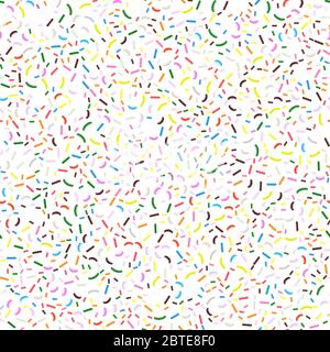 Illustrazione vettoriale senza cuciture con pasta di pasta multicolore in bianco Illustrazione Vettoriale