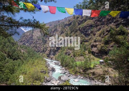 Campo Base Everest Trek Foto Stock