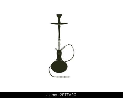 Hookah, fumo, icona del tabacco. Illustrazione vettoriale, design piatto. Illustrazione Vettoriale