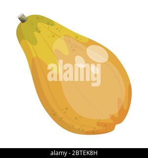 Cartoon matura papaya frutta, illustrazione vettoriale Illustrazione Vettoriale