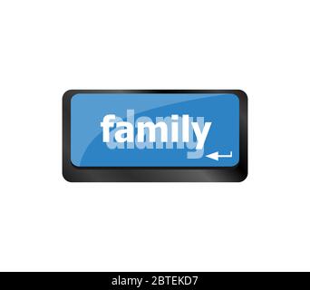 Famiglia tasto sulla tastiera il significato delle relazioni familiari o di sangue rispetto Foto Stock