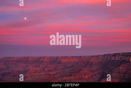 Vista panoramica del Grand Canyon da Shoshone Point al tramonto Foto Stock