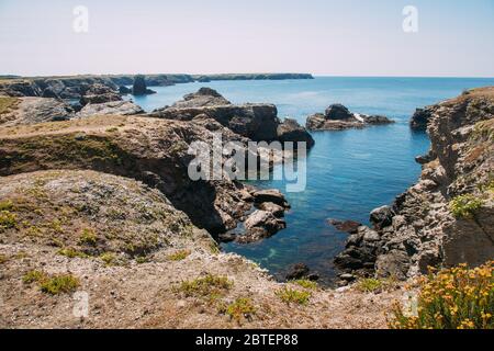 Bella Belle-Île in estate in Francia Foto Stock