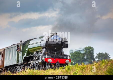 La locomotiva a vapore Flying Scotsman restaurata sulla Severn Valley Railway, Bewdley, Inghilterra Foto Stock