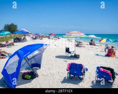 Nokomis Beach su Casey Key sul Golfo del Messico in Englewood Florida negli Stati Uniti Foto Stock