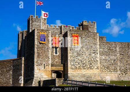 Inghilterra, Kent, Dover, il castello di Dover, il cancello del palazzo Foto Stock