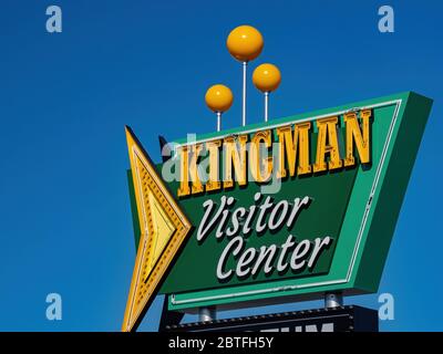 Kingman, 23 MAGGIO 2020 - segno del centro Vistor Foto Stock