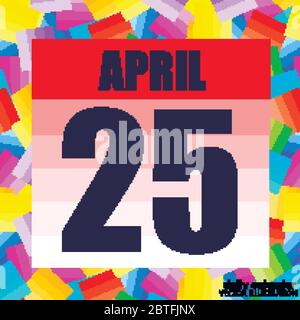 Icona di aprile 25. Per pianificare un giorno importante. Banner per vacanze e giorni speciali. 25 aprile. Illustrazione Vettoriale. Illustrazione Vettoriale