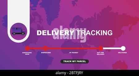 Servizi di consegna camion, trasferimento rapido, ordine di spedizione Illustrazione Vettoriale