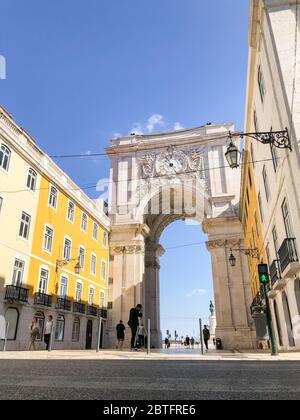 La Rua Augusta Arch, Lisbona Foto Stock