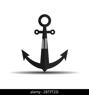 Ancora. Silhouette vettoriale semplice. Illustrazione del materiale isolato su sfondo bianco. Illustrazione Vettoriale