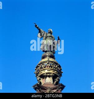 Columbus, Statua, Barcellona, Spagna Foto Stock