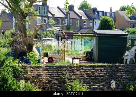 Il Parco del Garratt allottments River Wandle Trail Foto Stock