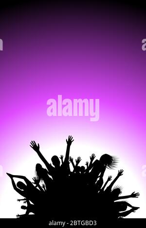 Mani sollevate in aria - concetto di festa Foto Stock