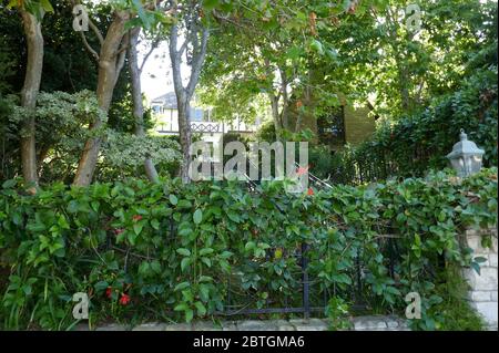 Los Angeles, California, USA 25 maggio 2020 UNA visione generale dell'atmosfera dell'ex casa di Jean Harlow, presumibilmente infestata, al 1353 Club View Drive il 25 maggio 2020 a Los Angeles, California, USA. Foto di Barry King/Alamy Stock foto Foto Stock