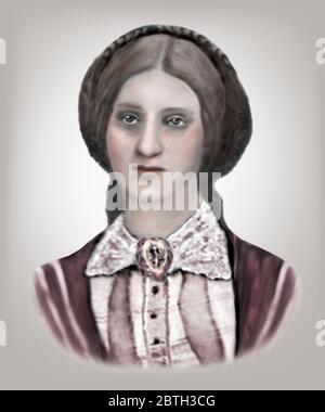 La signora Isabella Mary Beeton 1836-1865 giornalista inglese Writer l'impressione dell'artista si basa su un'illustrazione precedente Foto Stock