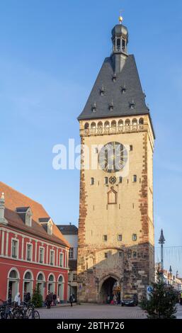 La porta Vecchia chiamata Altpoertel a Speyer, Germania Foto Stock