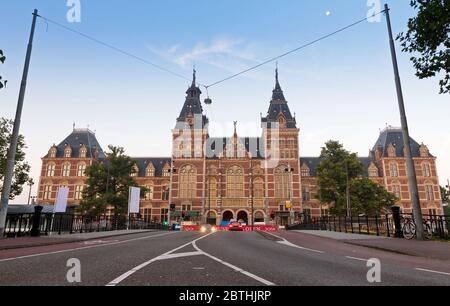 Il Rijksmuseum Amsterdam, zona museo di Amsterdam, nei Paesi Bassi. Museo nazionale Foto Stock