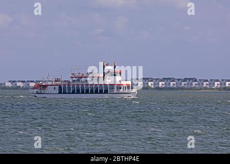 Escursione in barca Schlei Princess passando Olpenitz, Maasholm, Mar Baltico Fiordo Schlei, Schleswig-Holstein, Germania Foto Stock