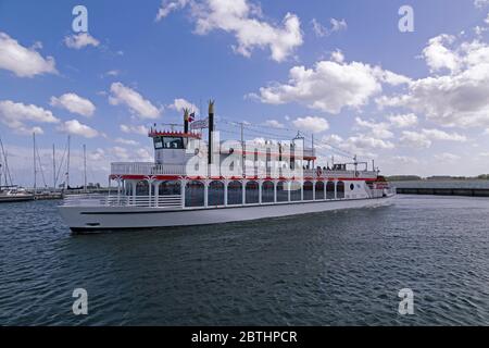 Escursione in barca Schlei Princess, Maasholm, Mar Baltico Fiordo Schlei, Schleswig-Holstein, Germania Foto Stock