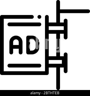 immagine vettoriale con icona del cartello pubblicitario montata a parete Illustrazione Vettoriale