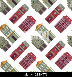 Immobili case senza giunture modello, edifici della città Illustrazione Vettoriale
