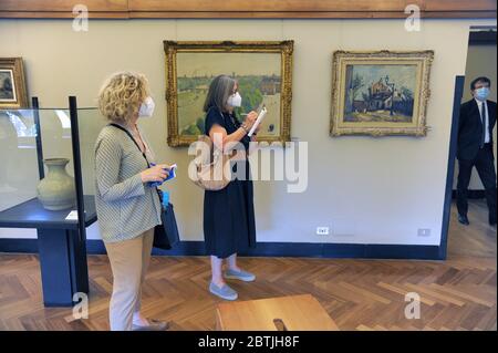 Milano (Italia), maggio 2020, GAM, Galleria d'Arte moderna; riapertura di musei civici con tutte le misure di sicurezza dopo due mesi di blocco per l'epidemia di Coronavirus; Foto Stock