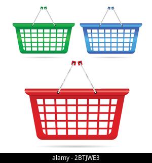 illustrazione vettoriale del carrello in tre colori Illustrazione Vettoriale