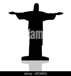 Statua del Cristo redentore nel vettore di Rio de Janeiro Illustrazione Vettoriale