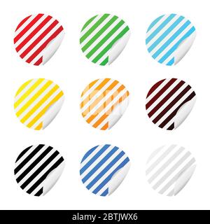 immagine vettoriale del colore cerchio dell'adesivo Illustrazione Vettoriale