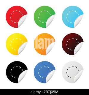immagine vettoriale del colore cerchio dell'adesivo Illustrazione Vettoriale