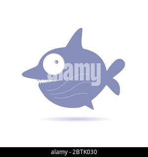dolce e divertente illustrazione vettoriale dello squalo Illustrazione Vettoriale