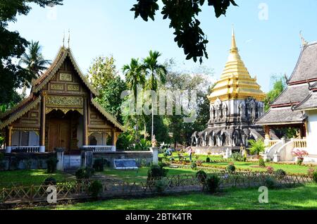 Wat Chiang Man, il tempio più antico di Chiang mai Foto Stock