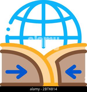 icona movimento terra azione globale illustrazione del profilo vettoriale Illustrazione Vettoriale