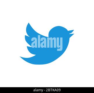 Logo Twitter su sfondo bianco. Twitter è un servizio di social networking e microblogging. Kharkiv, Ucraina - 26 maggio 2020 Foto Stock