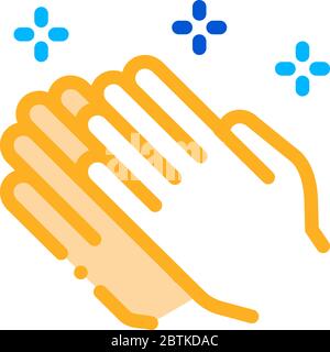 icona delle mani in preghiera illustrazione vettoriale del contorno Illustrazione Vettoriale