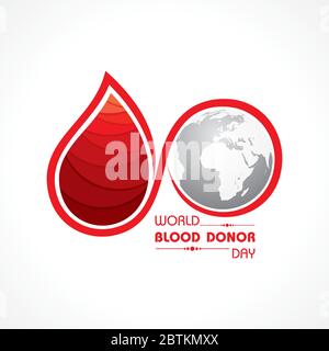 Illustrazione vettoriale per la Giornata Mondiale del donatore di sangue. Concetto di donare sangue che si tiene il 14 giugno Illustrazione Vettoriale
