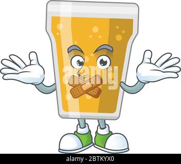 Tazza di birra Cartoon disegno che fa un movimento tranquillo delle dita Illustrazione Vettoriale