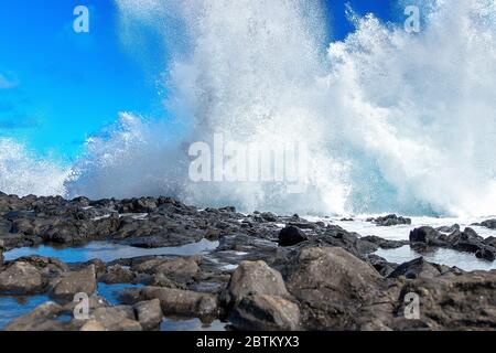 Piscine di marea in Oahu Est. Foto Stock