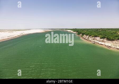 Bacino inferiore del fiume Indo vicino Thatta, Thatta, provincia di Sindh, Pakistan, Asia meridionale, Asia Foto Stock