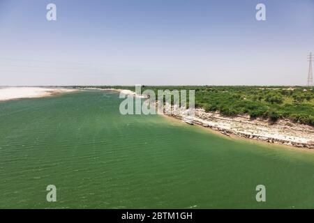 Bacino inferiore del fiume Indo vicino Thatta, Thatta, provincia di Sindh, Pakistan, Asia meridionale, Asia Foto Stock