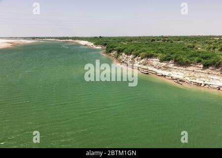 Bacino inferiore del fiume Indo vicino Thatta, Thatta, provincia di Sindh, Pakistan, Asia meridionale, Asia Foto Stock