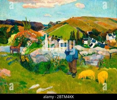 Paul Gauguin, la Swineherd, pittura, 1888 Foto Stock