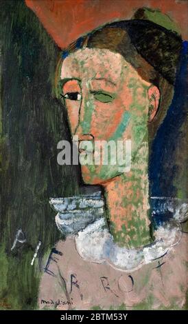 Amedeo Modigliani, autoritratto come Pierrot, pittura, 1915 Foto Stock