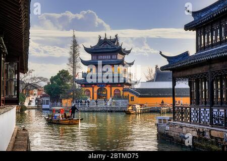 Cina,, vicino a Shanghai City, Zujiajiao Village, Foto Stock