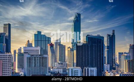 Thailandia, Bangkok City, centro, zona della Sathon, Mahanakhon Skyscraper Foto Stock