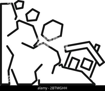 Icona della frana Hill. Icona vettoriale per la creazione di una guida in discesa per il web design isolato su sfondo bianco Illustrazione Vettoriale