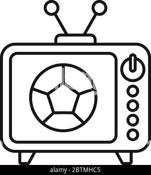 Icona della partita tv di calcio. Profilo soccer tv Match icona vettore per web design isolato su sfondo bianco Illustrazione Vettoriale